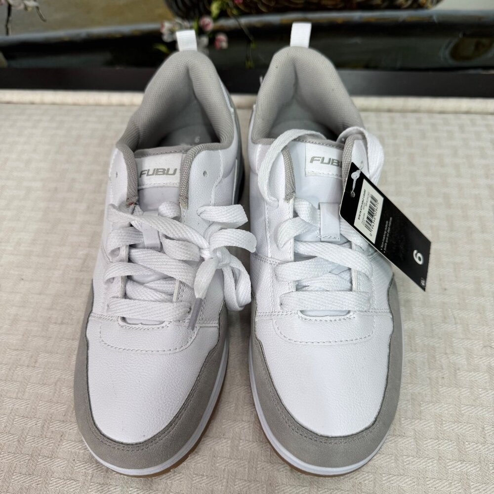 Fubu Mens BYB FB Ath Half Court Sneakers White/Gray Size 6 Synthetic Material